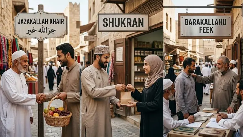 Jazakallah Khair vs. Shukran vs. Barakallahu Feek 