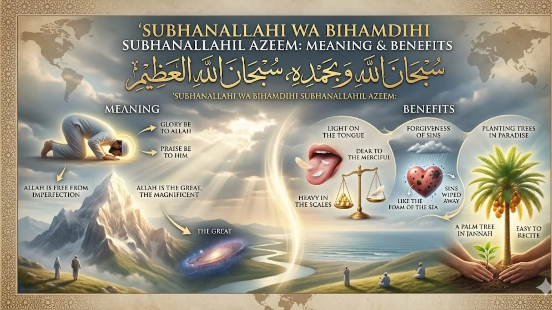 Subhanallahi Wa Bihamdihi Subhanallahil Azeem in Arabic